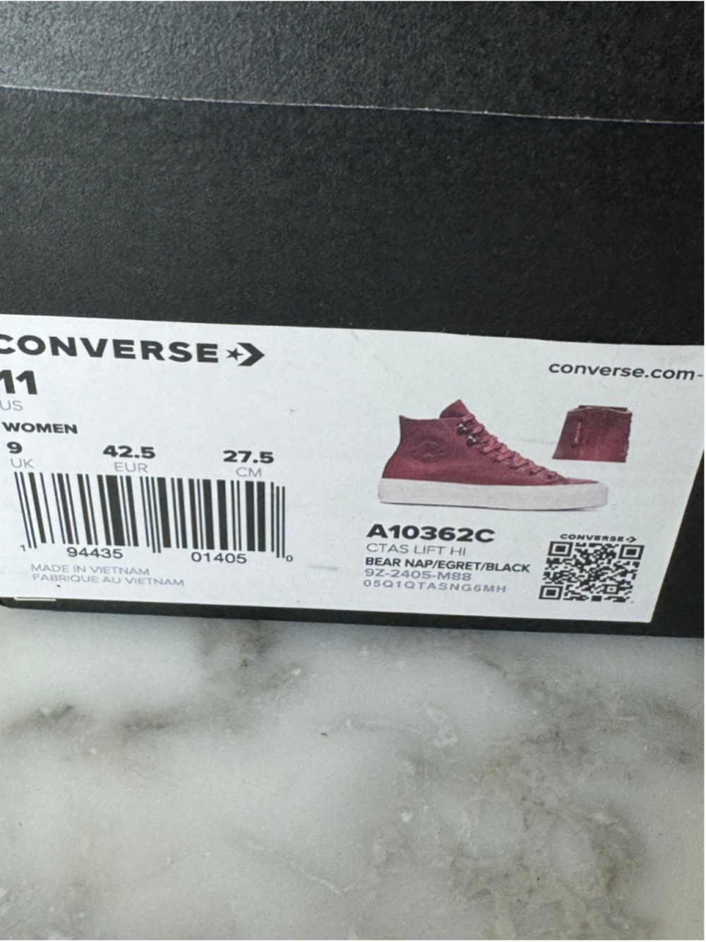 Converse Chuck Taylor All Star Lift Hi A10362C Bear Nap Leather Women’s 11 - Picture 6 of 8